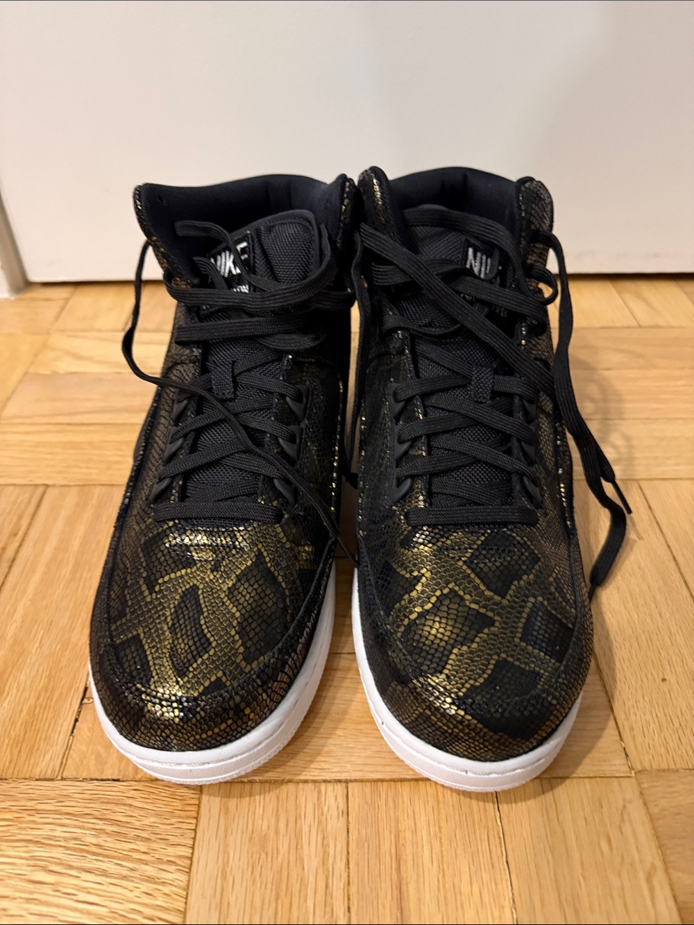 Nike Black & Gold High-Top Sneakers